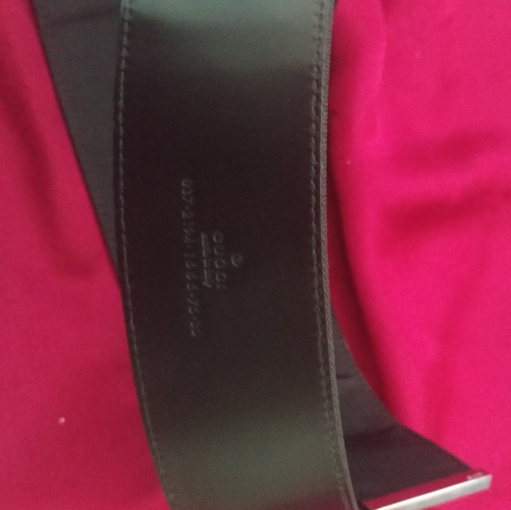 Gucci Black Leather Belt Soft Interior Silver Hook - image 2